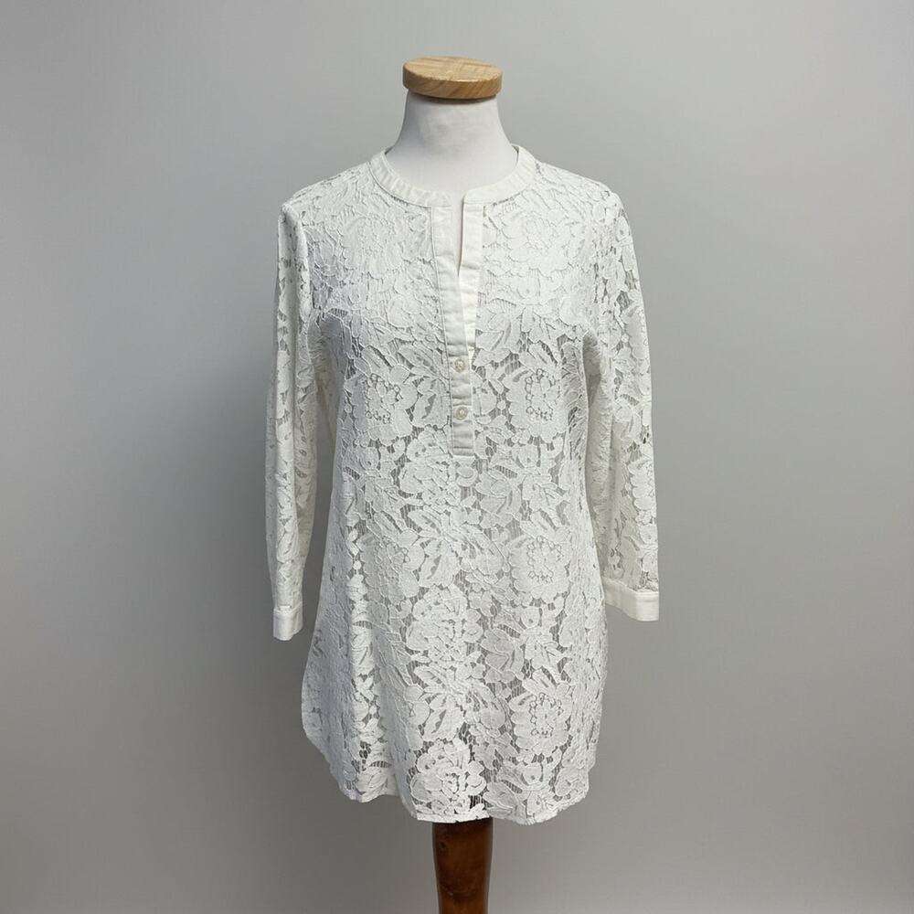 Tyler Boe white lace tunic, size M